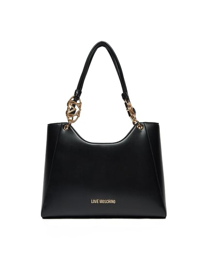 Love Moschino Love Moschino Kadın Deri Manyetik Kapamalı Ayarlanabilir Askılı Gold Detaylı Siyah Omuz Çantası JC4050PP1MLF0-000