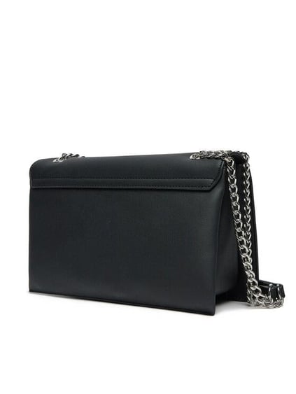 Love Moschino Love Moschino Kadın Deri Logo ve Zincir Detaylı Siyah1 Omuz Çantası JC4192PP1MKD0-00B