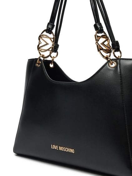 Love Moschino Love Moschino Kadın Deri Manyetik Kapamalı Ayarlanabilir Askılı Gold Detaylı Siyah Omuz Çantası JC4050PP1MLF0-000