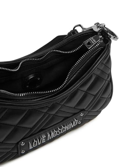 Love Moschino Love Moschino Kadın Dikişli Kapitone Desenli Askı Zincir Detaylı Siyah Omuz Çantası JC4152PP1MLA0-00B
