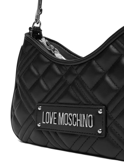 Love Moschino Love Moschino Kadın Dikişli Kapitone Desenli Askı Zincir Detaylı Siyah Omuz Çantası JC4152PP1MLA0-00B