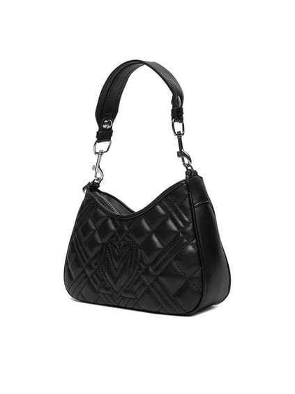 Love Moschino Love Moschino Kadın Dikişli Kapitone Desenli Askı Zincir Detaylı Siyah Omuz Çantası JC4152PP1MLA0-00B