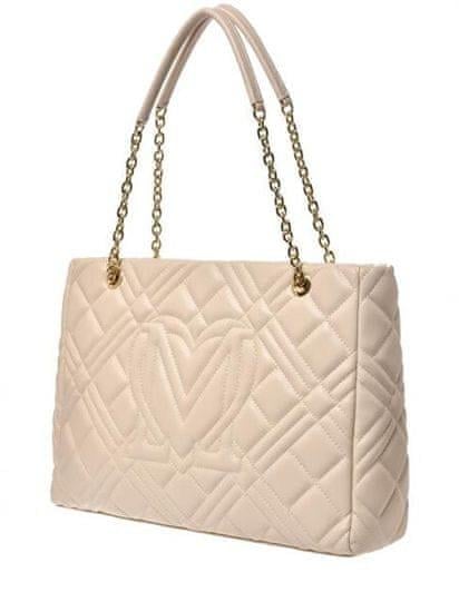 Love Moschino Love Moschino Kadın Geniş Deri Kapitone Desenli Zincir Detaylı Kısa Askı Bej Omuz Çantası JC4145PP1MLA0-110