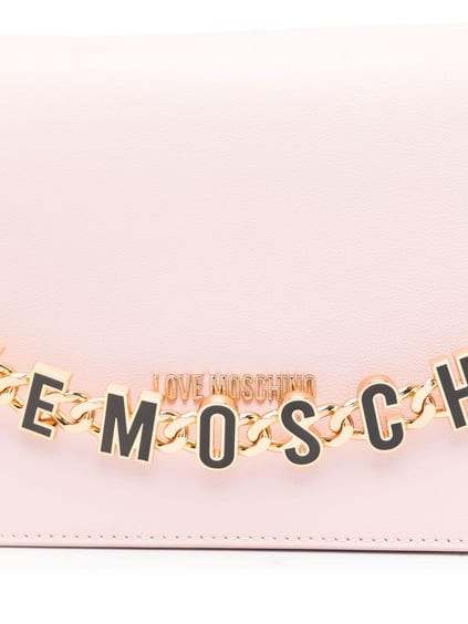 Love Moschino Love Moschino Kadın Gold Marka Logolu Zincir Askılı İçi Fermuar Bölmeli Manyetik Kapamalı Pembe Omuz Çantası JC4071PP1ML13-60A