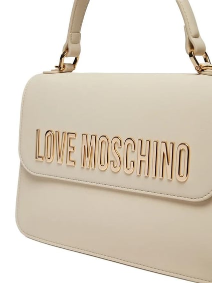 Love Moschino Love Moschino Kadın Kabartma Logolu Ayarlanabilir Omuz Askılı Manyetik Kapamalı Bej Omuz Çantası JC4032PP1MKD0-110