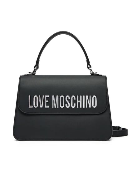 Love Moschino Love Moschino Kadın Kabartma Logolu Ayarlanabilir Omuz Askılı Manyetik Kapamalı Siyah1 Omuz Çantası JC4032PP1MKD0-00B