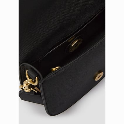 Love Moschino Love Moschino Kadın Kalın Askılı Etrafı Örgü Desenli Deri Siyah Omuz Çantası JC4125PP1MLJ0-000