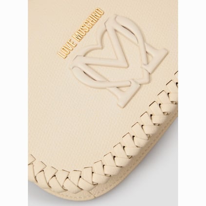 Love Moschino Love Moschino Kadın Kalın Askılı Etrafı Örgü Desenli Deri Bej Omuz Çantası JC4125PP1MLJ0-110