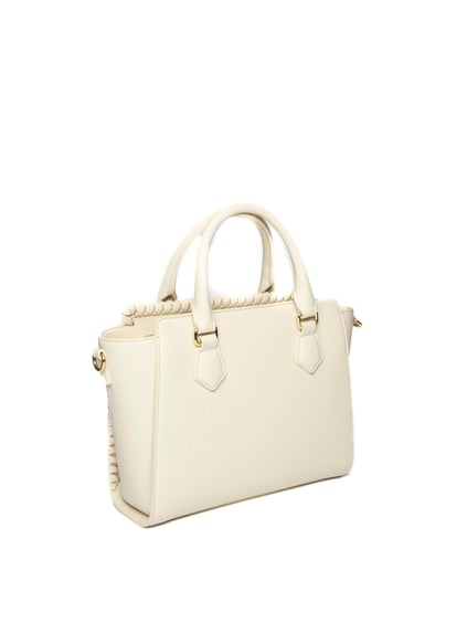 Love Moschino Love Moschino Kadın Kalp Metal Üzeri Marka Logosu Dikiş Desenli Bej Omuz Çantası JC4126PP1MLJ0-110