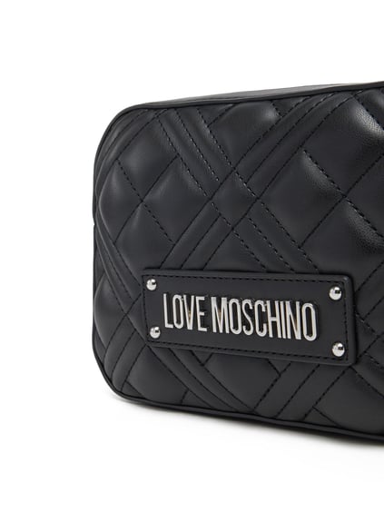 Love Moschino Love Moschino Kadın Kare Kapitone Dikiş Desenli Tek Fermuar Siyah Omuz Çantası JC4150PP1MLA0-00B