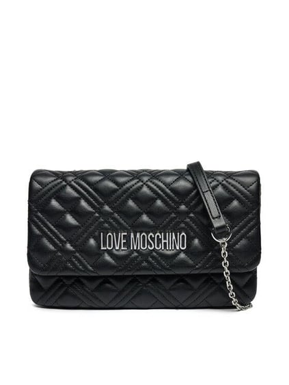 Love Moschino Love Moschino Kadın Logolu Kapitoneli Zincir Detaylı Siyah1 Omuz Çantası JC4097PP1MLA0-00B