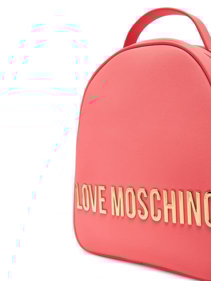 Love Moschino Love Moschino Kadın Marka Yazı Gold Desenli Uzun Ayarlanabilir Sırt Askılı Mercan Sırt Çantası JC4197PP1MKD0-464