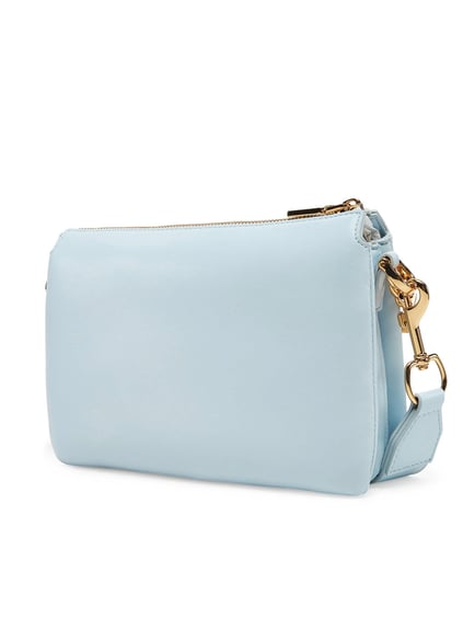 Love Moschino Love Moschino Kadın Marka Yazısı İle Süslü Zincir Detayı Deri İki Bölmeli Mavi Omuz Çantası JC4072PP1ML13-71A