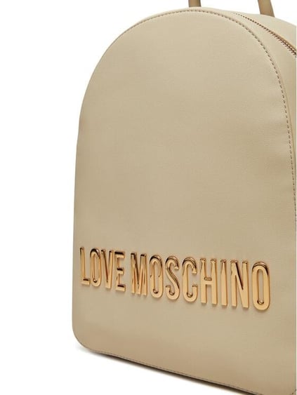 Love Moschino Love Moschino Kadın Sırt Askılı Marka Logolu Fermuar Kapamalı Bej Sırt Çantası JC4193PP1MKD0-110
