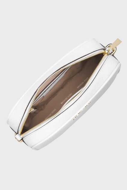 Michael Kors Michael Kors Kadın %100 Deri Ayarlanabilir Omuz Askılı Logo Kabartmalı Beyaz Omuz Çantası 32F7GGNM8L-OPTICWHITE