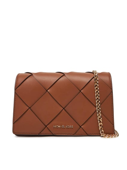 Michael Kors Michael Kors Kadın %100 Deri Çapraz Zincir Askılı Desenli Kahverengi Omuz Çantası 32S5GJ6C8L-LUGGAGE