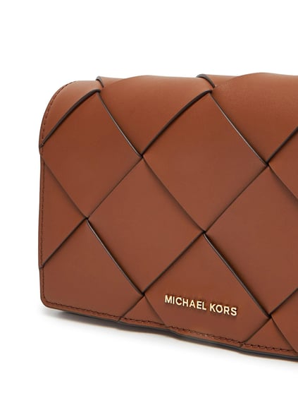 Michael Kors Michael Kors Kadın %100 Deri Çapraz Zincir Askılı Desenli Kahverengi Omuz Çantası 32S5GJ6C8L-LUGGAGE