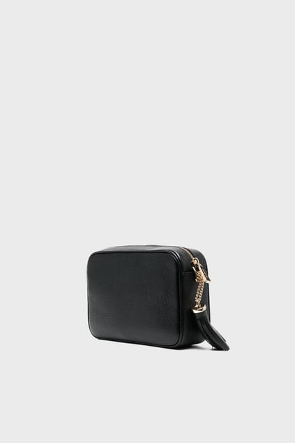 Michael Kors Michael Kors Kadın %100 Deri Ayarlanabilir Omuz Askılı Logo Kabartmalı Siyah Omuz Çantası 32F7GGNM8L-BLACK