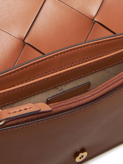 Michael Kors Michael Kors Kadın %100 Deri Çapraz Zincir Askılı Desenli Kahverengi Omuz Çantası 32S5GJ6C8L-LUGGAGE