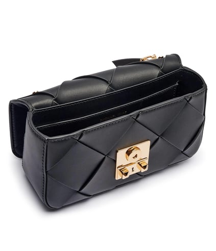 Michael Kors Michael Kors Kadın %100 Deri Kapitone Desenli Gold Metalik Kapamalı Zincir Omuz Askılı Siyah Omuz Çantası 30S5G2RL5L-BLACK