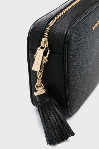 Michael Kors Michael Kors Kadın %100 Deri Ayarlanabilir Omuz Askılı Logo Kabartmalı Siyah Omuz Çantası 32F7GGNM8L-BLACK