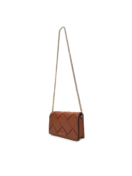 Michael Kors Michael Kors Kadın %100 Deri Çapraz Zincir Askılı Desenli Kahverengi Omuz Çantası 32S5GJ6C8L-LUGGAGE