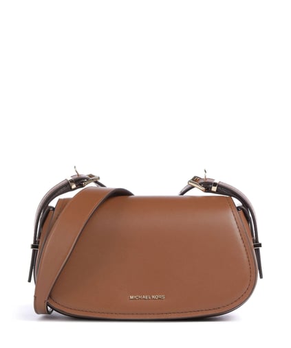 Michael Kors Michael Kors Kadın Ayarlanabilir Omuz Askılı %100 Deri Metalik Logo Kabartmalı Manyetik Kapamalı Kahverengi Omuz Çantası 32S5GL0C1L-LUGGAGE