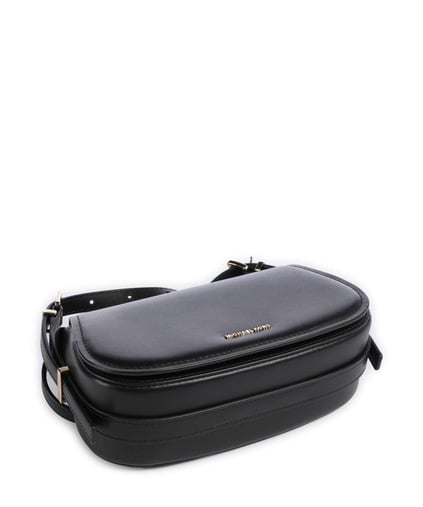 Michael Kors Michael Kors Kadın Ayarlanabilir Omuz Askılı %100 Deri Metalik Logo Kabartmalı Manyetik Kapamalı Siyah Omuz Çantası 32S5GL0C1L-BLACK