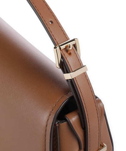 Michael Kors Michael Kors Kadın Ayarlanabilir Omuz Askılı %100 Deri Metalik Logo Kabartmalı Manyetik Kapamalı Kahverengi Omuz Çantası 32S5GL0C1L-LUGGAGE