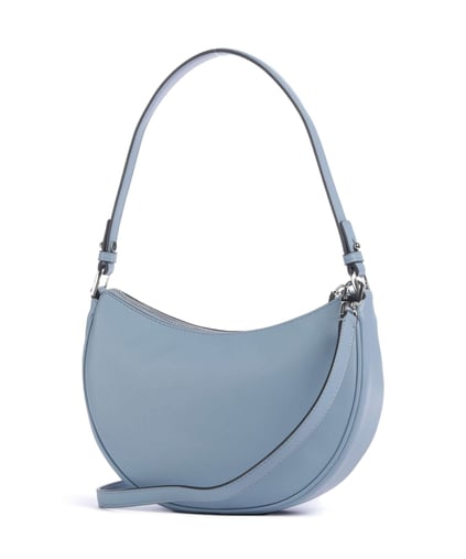 Michael Kors Michael Kors Kadın Çıkarılabilir ve Ayarlanabilir Omuz Askılı Fermuar Kapamalı Metalik Logo Kabartmalı Deri Mavi Omuz Çantası 32S5S8QU1L-CHAMBRAY