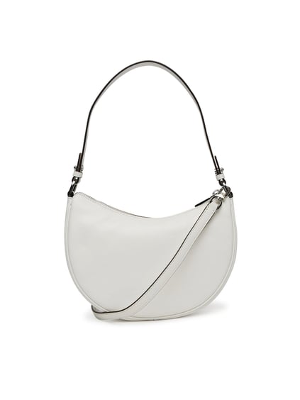 Michael Kors Michael Kors Kadın Çıkarılabilir ve Ayarlanabilir Omuz Askılı Fermuar Kapamalı Metalik Logo Kabartmalı Deri Beyaz Omuz Çantası 32S5S8QU1L-OPTICWHITE