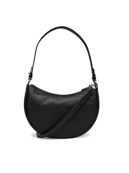 Michael Kors Michael Kors Kadın Çıkarılabilir ve Ayarlanabilir Omuz Askılı Fermuar Kapamalı Metalik Logo Kabartmalı Deri Siyah Omuz Çantası 32S5S8QU1L-BLACK