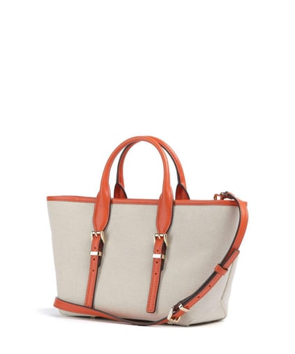Michael Kors Michael Kors Kadın Çıkarılabilir ve Ayarlanabilir Omuz Askılı Ekstra İç Bölmeli Metalik Logo Kabartmalı Bej-Turuncu Omuz Çantası 30S5G9OS1C-ORNGPNCH