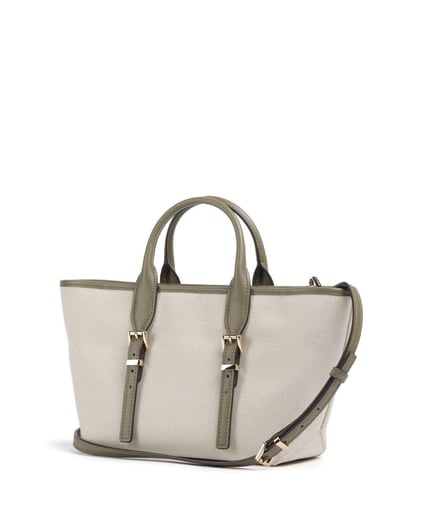 Michael Kors Michael Kors Kadın Çıkarılabilir ve Ayarlanabilir Omuz Askılı Ekstra İç Bölmeli Metalik Logo Kabartmalı Bej-Yeşil Omuz Çantası 30S5G9OS1C-SFRIGREEN