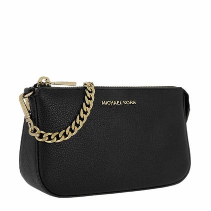 Michael Kors Michael Kors Kadın Deri Fermuar Kapama Zincir Askı Siyah Omuz Çantası 32F7GFDW6L-BLACK