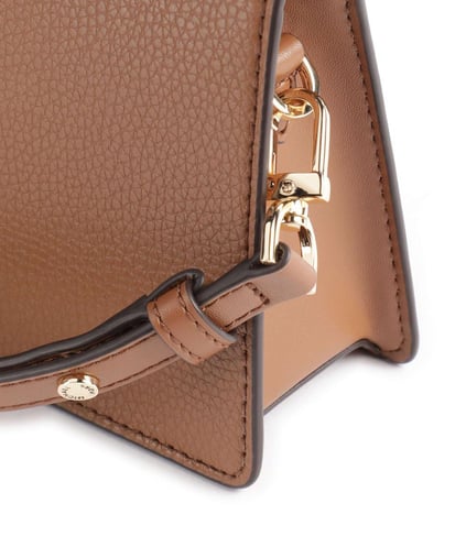 Michael Kors Michael Kors Kadın Deri MK Yazı Tokalı Fermuar Kapama Kahverengi Omuz Çantası 32H3G8EC7L-LUGGAGE