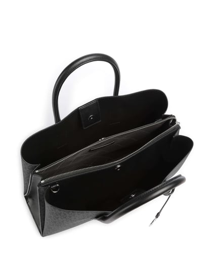 Michael Kors Michael Kors Kadın Deri MK Yazı Desen Kısa Kulp Geniş Siyah Omuz Çantası 30S5S9RS3V-BLACK