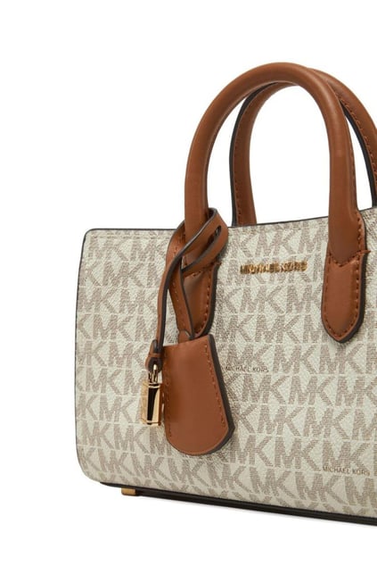 Michael Kors Michael Kors Kadın Deri MK Yazı Tokalı Fermuar Kapama Pembe Omuz Çantası 32F4GETC0B-VNLSFTPNK