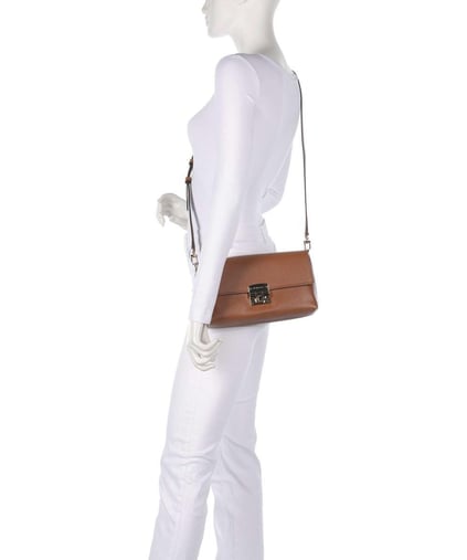 Michael Kors Michael Kors Kadın Deri Metal Toka Kapamalı Ayarlanabilir Kayış Kahverengi Omuz Çantası 32S5G9XC8T-LUGGAGE