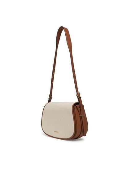 Michael Kors Michael Kors Kadın Dokuma Kumaş Kenarları Deri Ayarlanabilir Askı Kahverengi Omuz Çantası 30S5GL0M2C-LUGGAGE