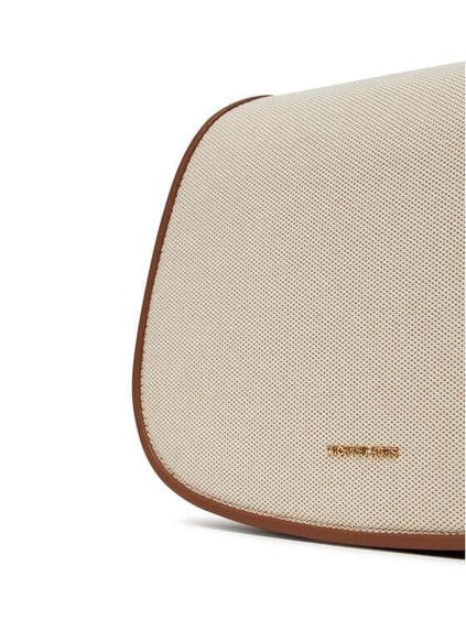 Michael Kors Michael Kors Kadın Dokuma Kumaş Kenarları Deri Ayarlanabilir Askı Kahverengi Omuz Çantası 30S5GL0M2C-LUGGAGE