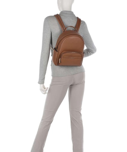 Michael Kors Michael Kors Kadın Düz Deri Küçük Cep Fermuar Kapama Ayarlanabilir Askı Kahverengi Sırt Çantası 30S4G8XB2L-LUGGAGE
