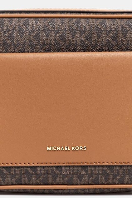 Michael Kors Michael Kors Kadın MK Yazı Desen Ön Bölüm Deri Cep Ayarlanabilir Askı Kahverengi Omuz Çantası 32R5G5VC9B-BRNACORN