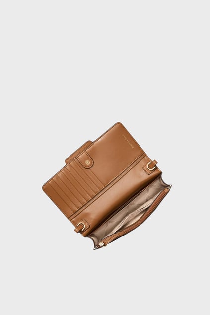 Michael Kors Michael Kors Kadın MK Yazılı Metal Toka Kapama Deri Zincir Askı Bej Omuz Çantası 32F2G7HC1B-VNLSFTPNK