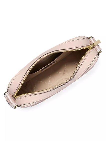Michael Kors Michael Kors Kadın MK Yazı Desen Ön Bölüm Deri Cep Ayarlanabilir Askı Pembe Omuz Çantası 32R5G5VC9B-VNLSFTPNK