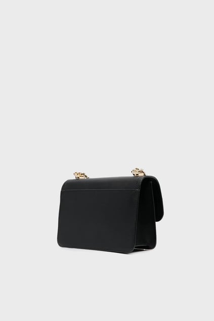 Michael Kors Michael Kors Kadın MK Yazılı Metal Toka Kapama Deri Zincir Askı Siyah Omuz Çantası 30S2G7HL3L-BLACK