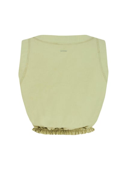 Nocturune Nocturune Kadın Regular Fit Yuvarlak Yaka Kolsuz Crop Yeşil T-Shirt N25YN15180-Y.YEŞİL