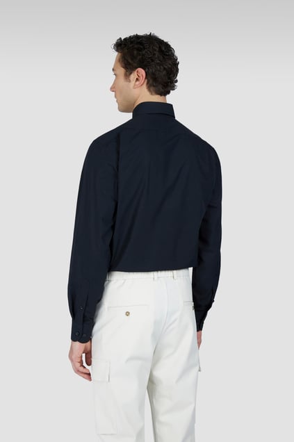 Paul Shark Paul Shark Erkek %100 Pamuklu Regular Fit Göğüste Logo Desenli Uzun Kollu Siyah Gömlek 25413532-011