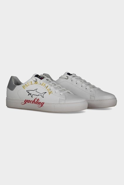 Paul Shark Paul Shark Erkek Bağcıklı Marka Logolu Spor Stil Beyaz Sneaker 22418004-100