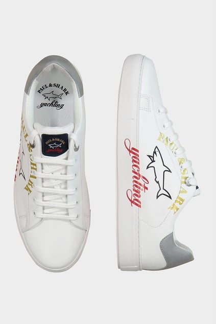 Paul Shark Paul Shark Erkek Bağcıklı Marka Logolu Spor Stil Beyaz Sneaker 22418004-100